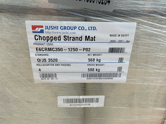 Jushi group - e6crmc350 - polyester glasvezelmatten op rol (1700 kg) - afbeelding 3 van  6