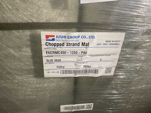 Jushi group - e6crmc350 - polyester poedergebonden glasvezelmat op rol (732 kg) - afbeelding 3 van  3