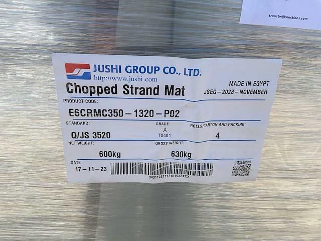 Jushi group - e6crmc350 - polyester poedergebonden glasvezelmatten op rol (3000 kg) - afbeelding 2 van  4
