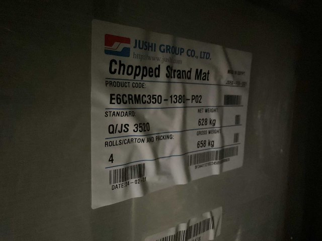 Jushi group - e6crmc350 - polyester poedergebonden glasvezelmatten op rol (628 kg) - afbeelding 3 van  3