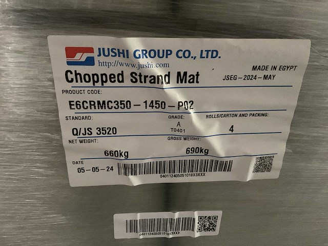 Jushi group - e6crmc350 - polyester poedergebonden glasvezelmatten op rol (660 kg) - afbeelding 2 van  3
