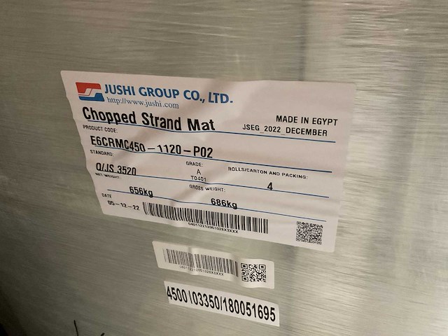 Jushi group - e6crmc450 polyester poedergebonden glasvezelmatten op rol (656 kg) - afbeelding 4 van  4