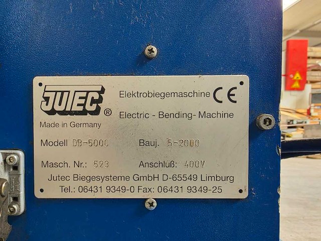 Jutec - 2000 - db-5000 - buigmachine - afbeelding 3 van  22