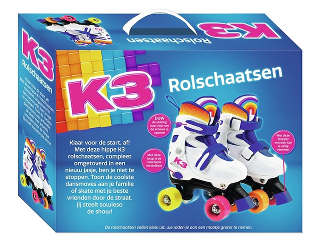 K3 rolschaatsen verstelbaar in 4 maten met stopper maat 26/29 - afbeelding 2 van  2