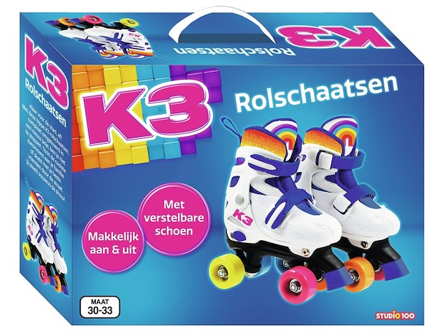 K3 rolschaatsen verstelbaar in 4 maten met stopper maat 30/33 - afbeelding 2 van  2