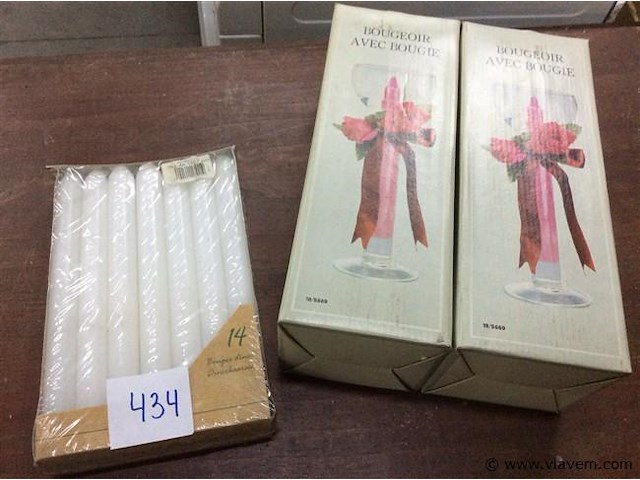 Kaarsenhouders & kaarsen - afbeelding 1 van  2