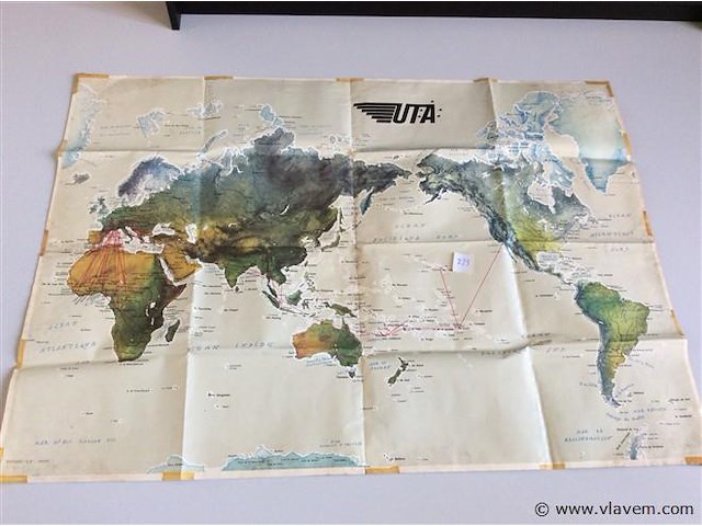 Kaart - vliegroutes uta - afbeelding 1 van  4