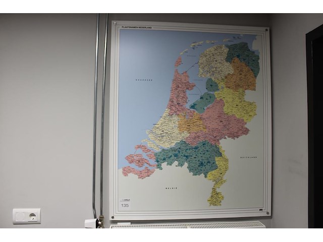 Kaart nederland. afmeting 100 x 120 cm. - afbeelding 1 van  1
