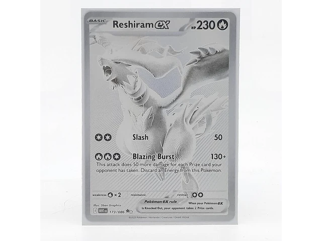 Kaart, pokémon, reshiram ex wht en 173/086, 2025 - afbeelding 2 van  5