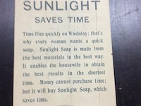Kaart reclame sunlight zeep - afbeelding 2 van  2