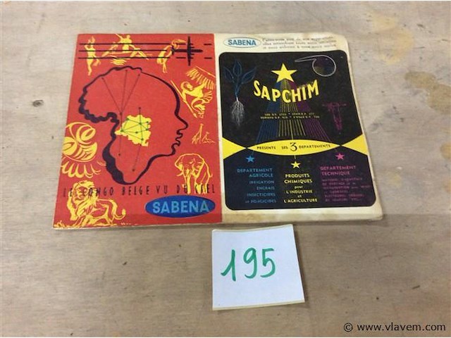 Kaart sabena congo - afbeelding 1 van  3