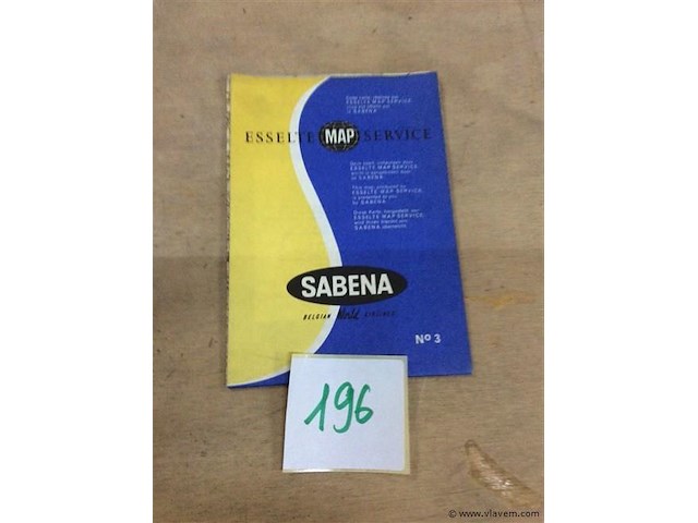 Kaart sabena europa - afbeelding 1 van  3