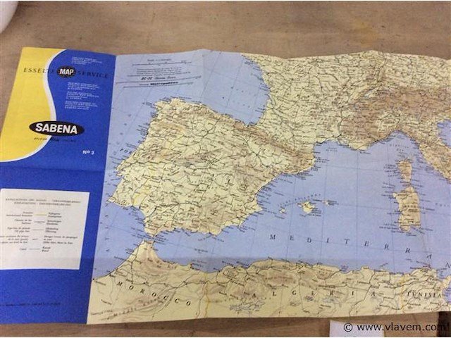 Kaart sabena europa - afbeelding 3 van  3