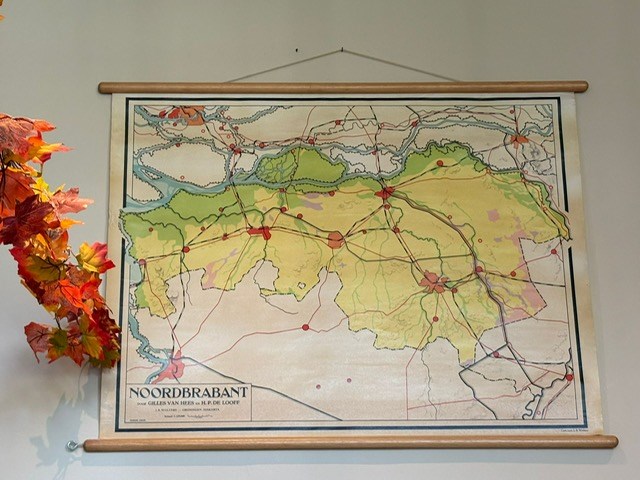 Kaart van noord brabant schaal 1 op 125 000. afmeting ca. 110 x 80 cm - afbeelding 1 van  2