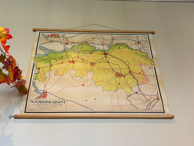 Kaart van noord brabant schaal 1 op 125 000. afmeting ca. 110 x 80 cm - afbeelding 2 van  2