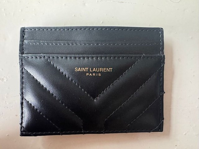 Kaarthouder, saint laurent, zwart - afbeelding 1 van  1