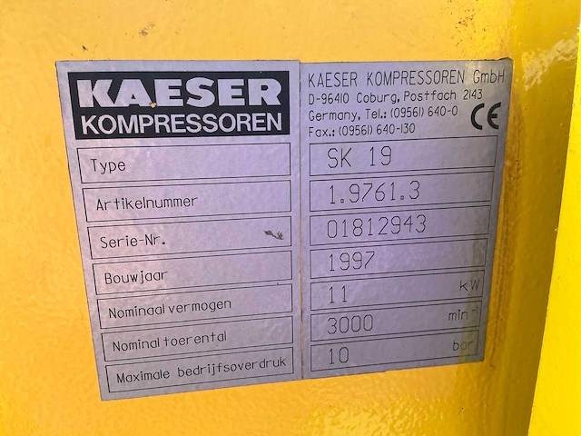 Kaeser sk19 luchtcompressor - afbeelding 9 van  9