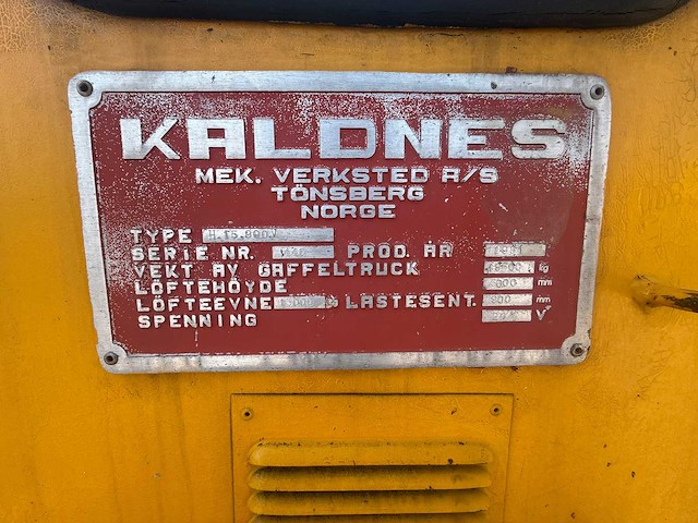 Kaldnes hv15.900.v 15 tons vorkheftruck - afbeelding 24 van  30