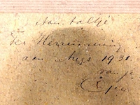 Kalligrafieprent met een christelijk gedicht dat oproept tot rotsvast vertrouwen in god, getiteld „leun sterk - afbeelding 5 van  5
