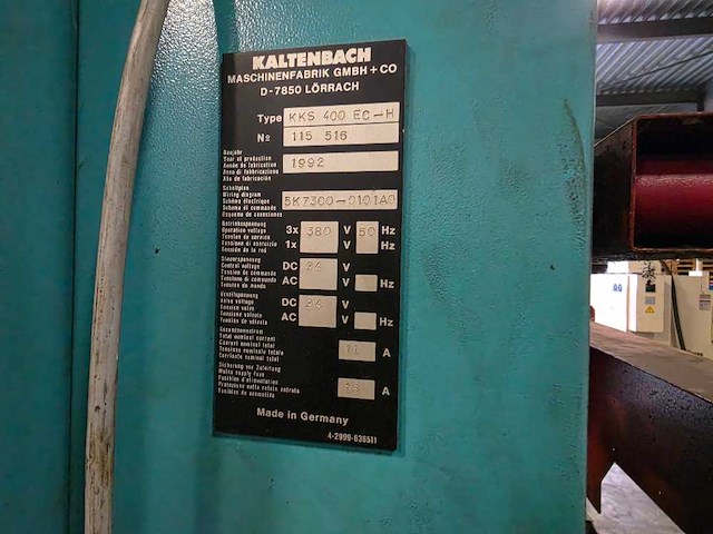 Kaltenbach - 1992 - kks 400 ec-h - cirkelzaagmachine metaal - afbeelding 3 van  12