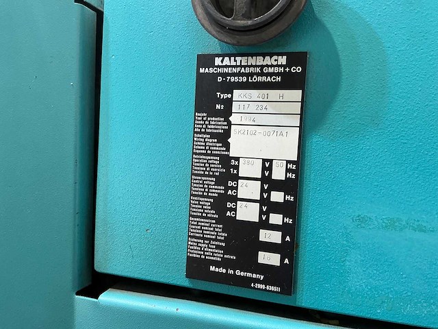 Kaltenbach - kks 401 - circular metal sawing machine - 1994 - afbeelding 3 van  11