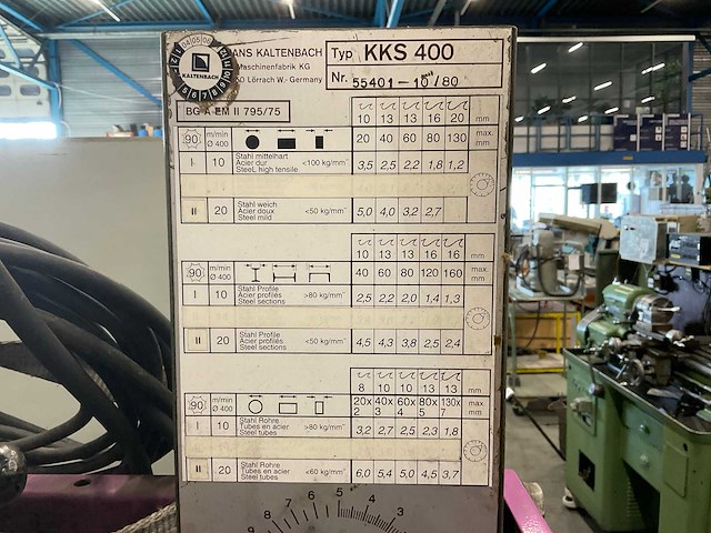 Kaltenbach kks400 onderlopende cirkelzaagmachine - afbeelding 9 van  17