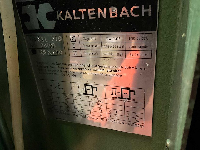 Kaltenbach skl 370 afkortcirkelzaagmachine - afbeelding 2 van  10