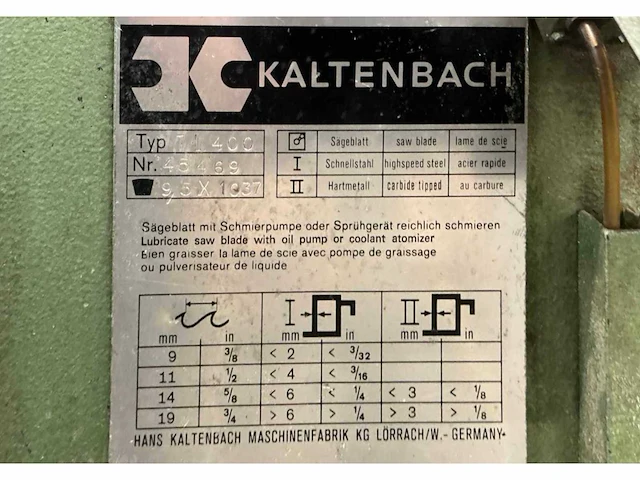 Kaltenbach tl400 onderlopende afkortcirkelzaagmachine - afbeelding 7 van  7