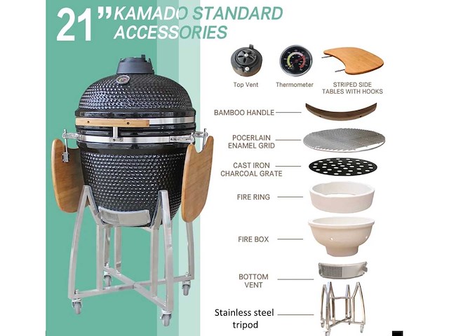 Kamado - barbecue en oven 21 inch - afbeelding 7 van  14