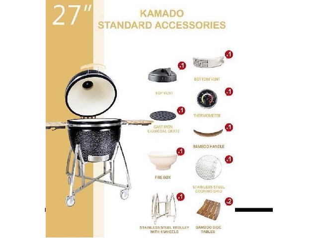 Kamado - barbecue en oven 27 inch - afbeelding 7 van  13