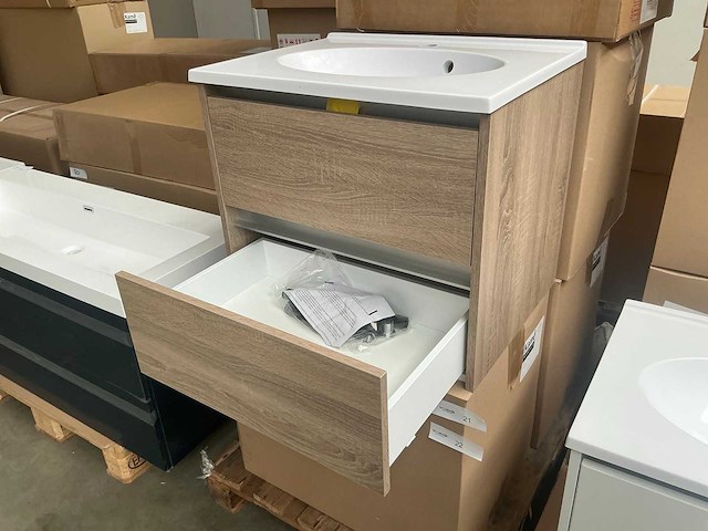 Kame city badmeubel grey oak 60cm - afbeelding 5 van  7