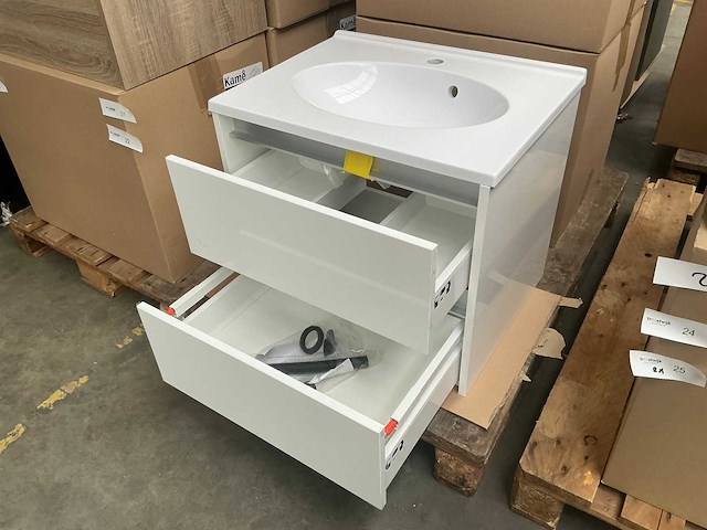Kame city badmeubel wit hoogglans 60cm - afbeelding 4 van  5