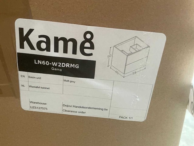 Kame gama badmeubel 60cm matt grey - afbeelding 3 van  4