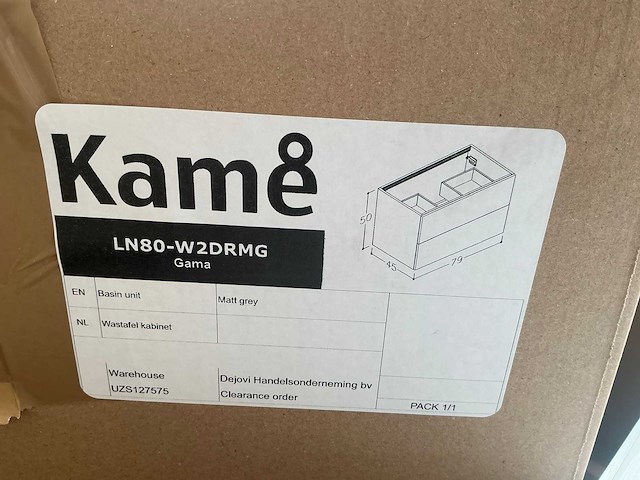 Kame gama badmeubel matt grey 80cm - afbeelding 4 van  4