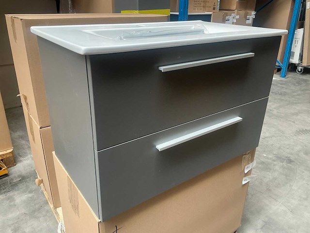 Kame gama matt grey badmeubel 80cm - afbeelding 2 van  6