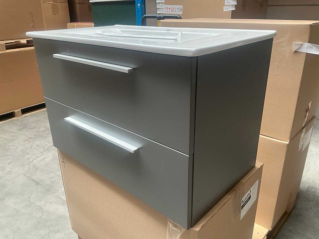Kame gama matt grey badmeubel 80cm - afbeelding 5 van  6