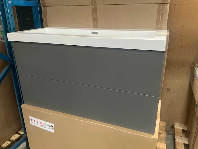 Kame game matt grey badmeubel 100cm - afbeelding 1 van  6