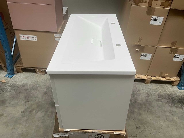Kame matt white badmeubel 100cm - afbeelding 2 van  8