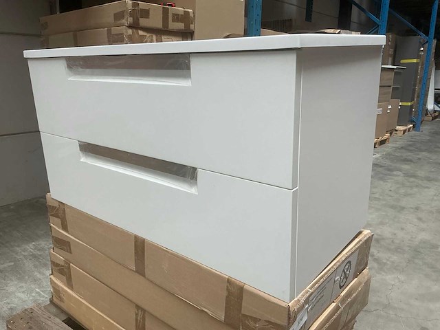 Kame matt white badmeubel 100cm - afbeelding 1 van  8