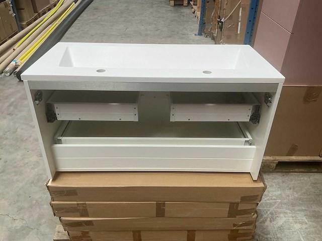 Kame matt white badmeubel 100cm - afbeelding 4 van  8
