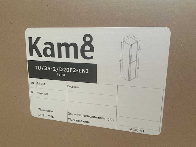 Kame terra badkamerkast 160cm deep blue - afbeelding 4 van  4