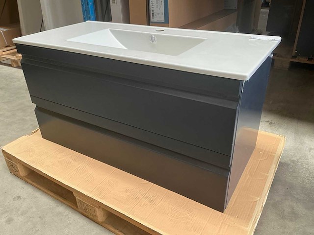 Kame terra badmeubel 100cm - afbeelding 2 van  6