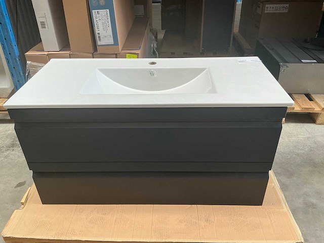 Kame terra badmeubel 100cm - afbeelding 3 van  6