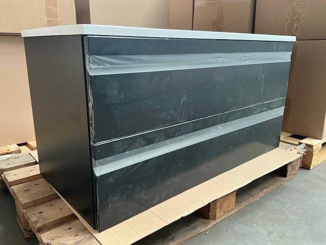 Kame terra badmeubel black 100cm - afbeelding 1 van  6