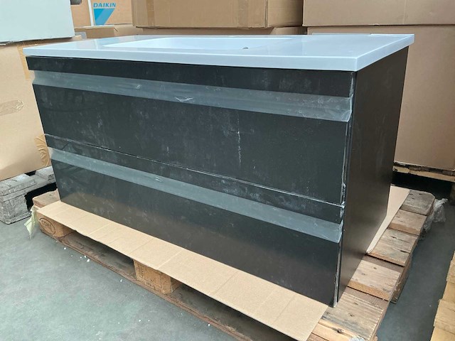 Kame terra badmeubel black 100cm - afbeelding 2 van  6