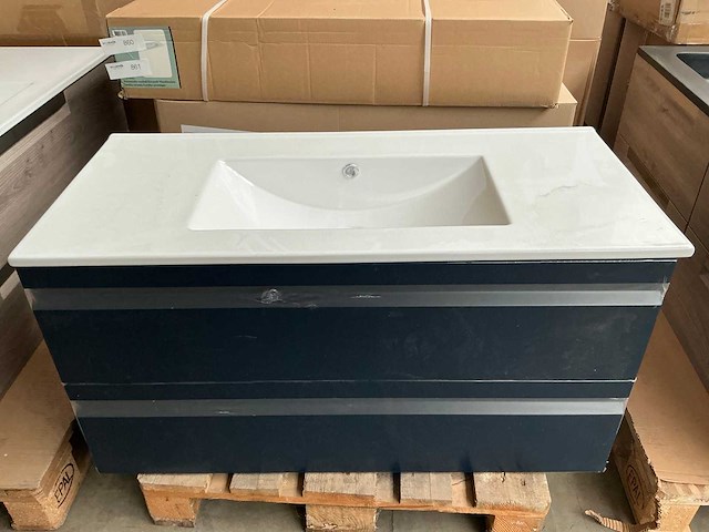 Kame terra badmeubel deep blue 100cm - afbeelding 1 van  5