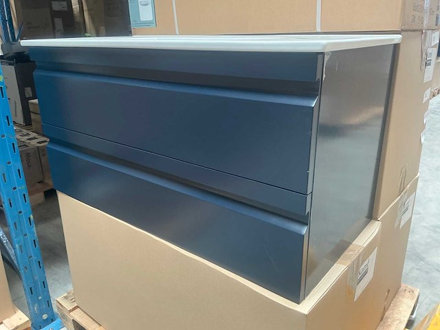 Kame terra deep blue badmeubel 100cm - afbeelding 1 van  2