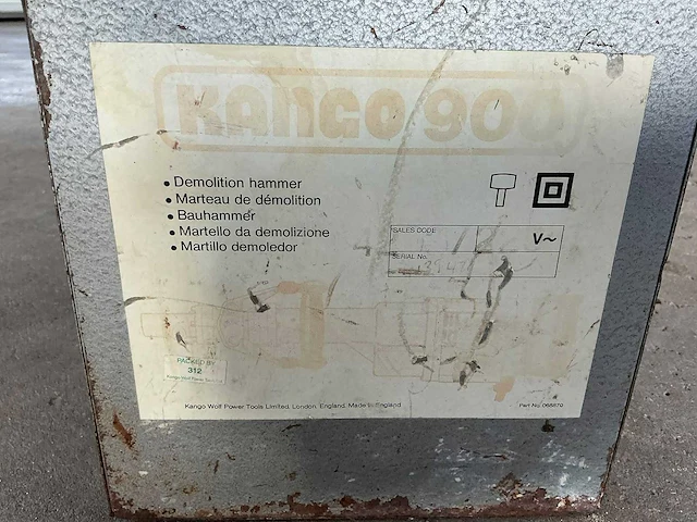 Kango type 900 elektrische breekhamer / sloophamer, 900 w, incl. beitels en metalen koffers 2x - afbeelding 4 van  31