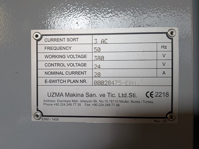 Kantbank 100 ton, uzma, cap 25100a, 2020 - afbeelding 9 van  30