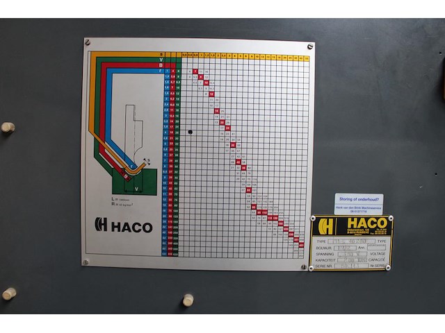 Kantbank haco pee s 40 200 met bedieningsstation easybend-2d. bouwjaar 1992. capaciteit 200 ton. werklengte... - afbeelding 5 van  7